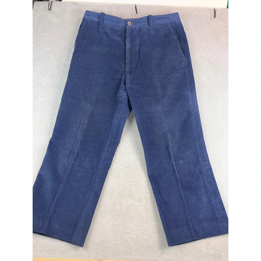 Elevee Golf Mens Blue Corduroy Pants Trousers Size‎ 34 x 25 Wide Wale Fancy